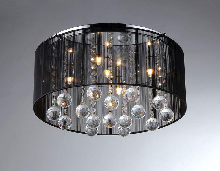 Warehouse of Tiffany Jasmine Crystal Chandelier Black 9" - Diamond Home USA