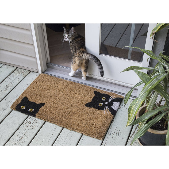 entryways Handmade Doormat - Peeping Cats 18"x30" - Diamond Home USA