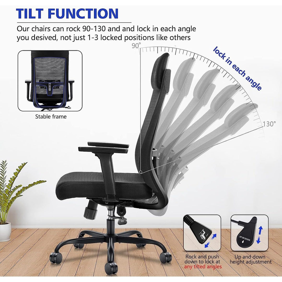 Ergonomic Computer Desk Chair High Back with Tilt Function Black Contemporary - Diamond Home USA