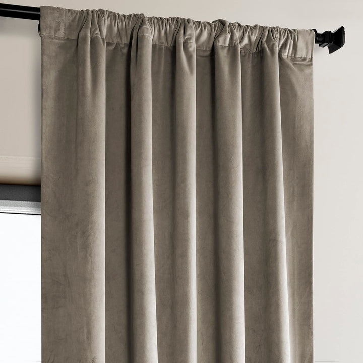 Exclusive Fabrics Heritage Plush Velvet Room Darkening Curtains (1 Panel) Luxury Velvet Curtains for Bedroom & Living Room.