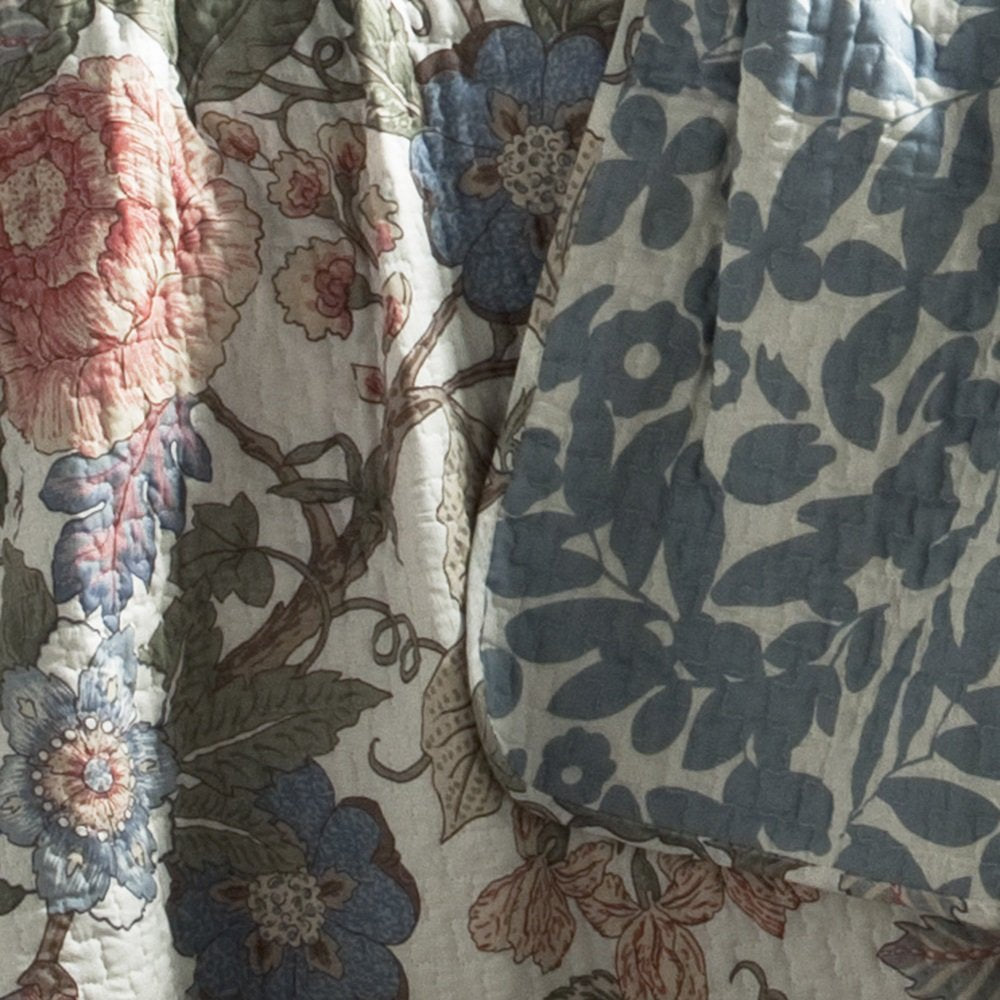 3 Piece Quilts Full Queen Size - Floral Bohemian Theme with Colorful Garden - Diamond Home USA