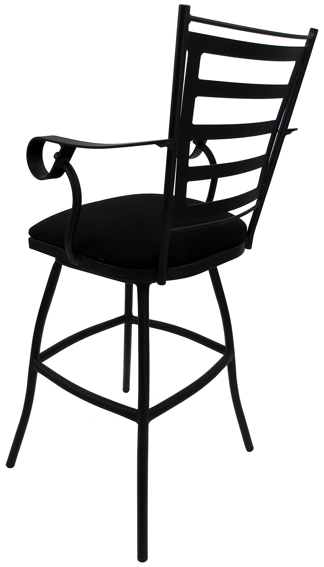 Tobias Designs Inc. Outdoor Patio Extra Tall Spectator Swivel Bar Stool 35" - Black Linen - Diamond Home USA
