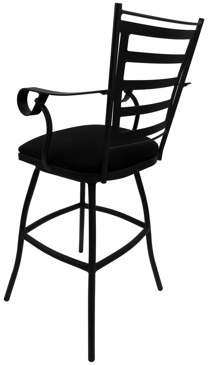 Tobias Designs Inc. Outdoor Patio Extra Tall Spectator Swivel Bar Stool 35" - Black Linen - Diamond Home USA