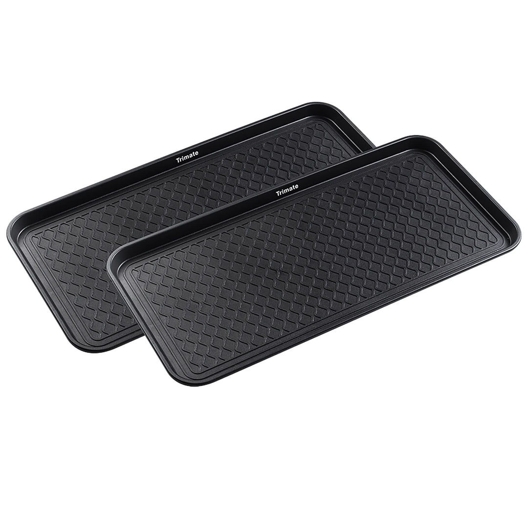 All Weather Multi-Purpose 2 Pack Boot Trays Large 30"x15" (Black) Black Solid
