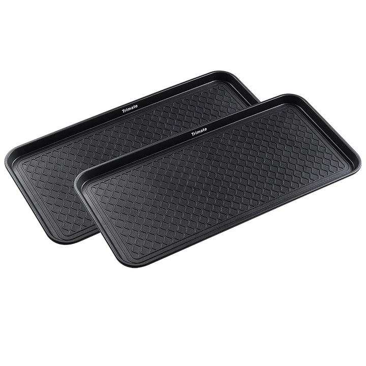 All Weather Multi-Purpose 2 Pack Boot Trays Large 30"x15" (Black) Black Solid