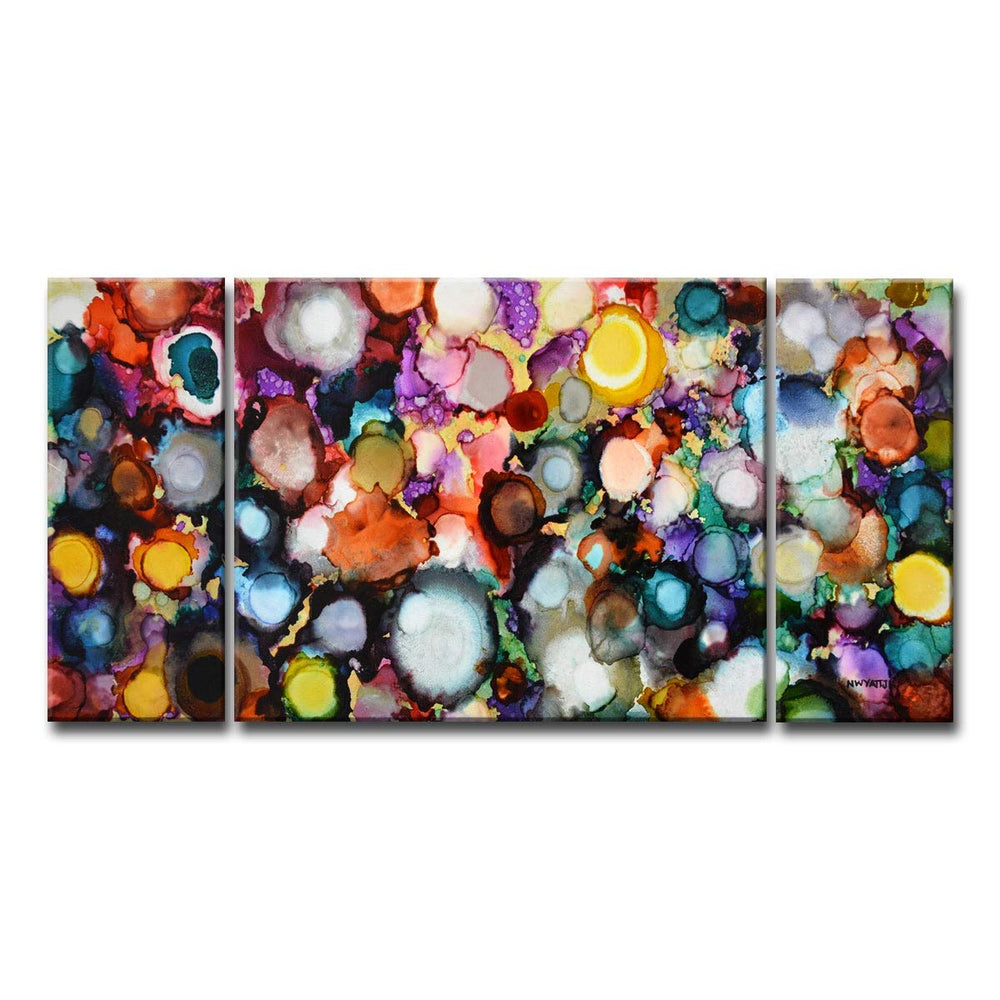 Festive Jewels' by Jr. Abstract Wrapped Canvas Wall Art Blue Green Red Modern - Diamond Home USA