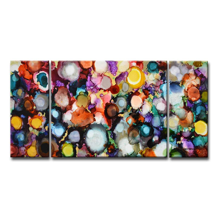 Festive Jewels' by Jr. Abstract Wrapped Canvas Wall Art Blue Green Red Modern - Diamond Home USA