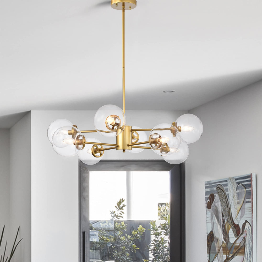 Warehouse of Tiffany Silversmile 32 Inch Sputnik Clear Glass Ceiling Lighted - Diamond Home USA