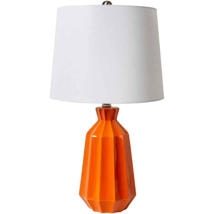 Modern Ceramic Table Lamp 24" h X 13" w 13" d Orange Contemporary - Diamond Home USA