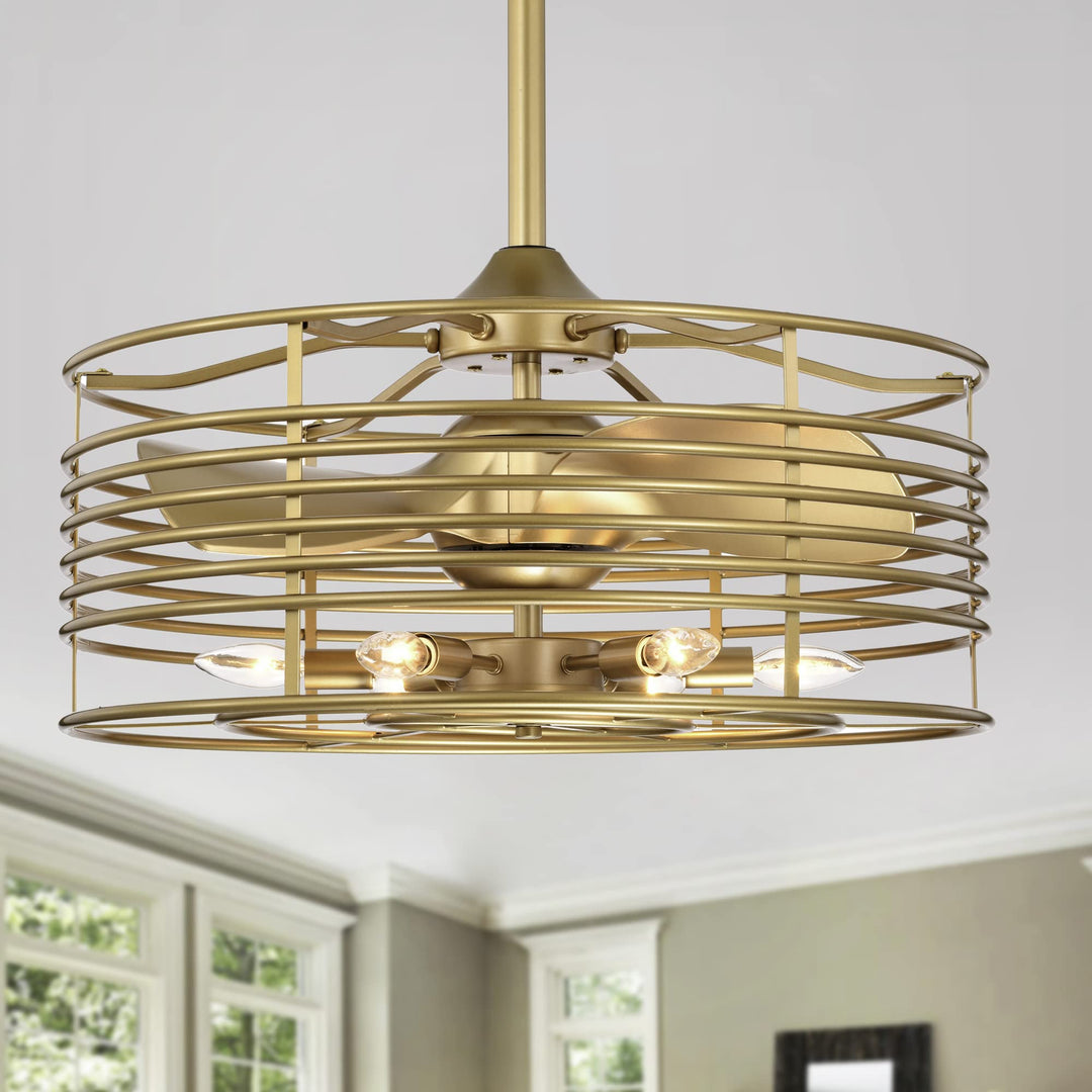 Warehouse of Tiffany Antler 23 Inch Gold Ceiling Fan Fanderlier 6 Light with - Diamond Home USA