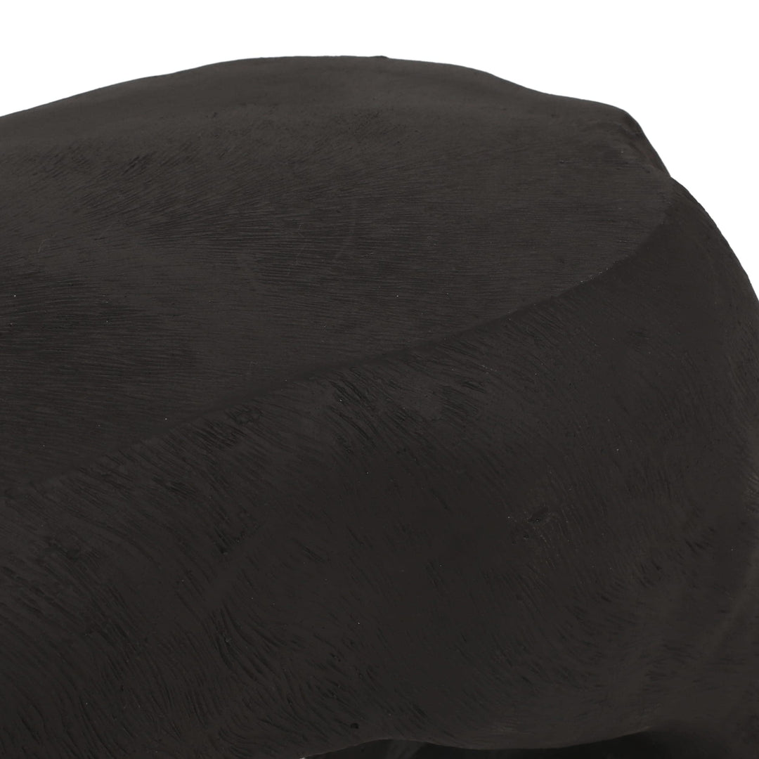 Outdoor Cast Stone Labrador Dog Garden Bench Black Modern Contemporary Concrete - Diamond Home USA