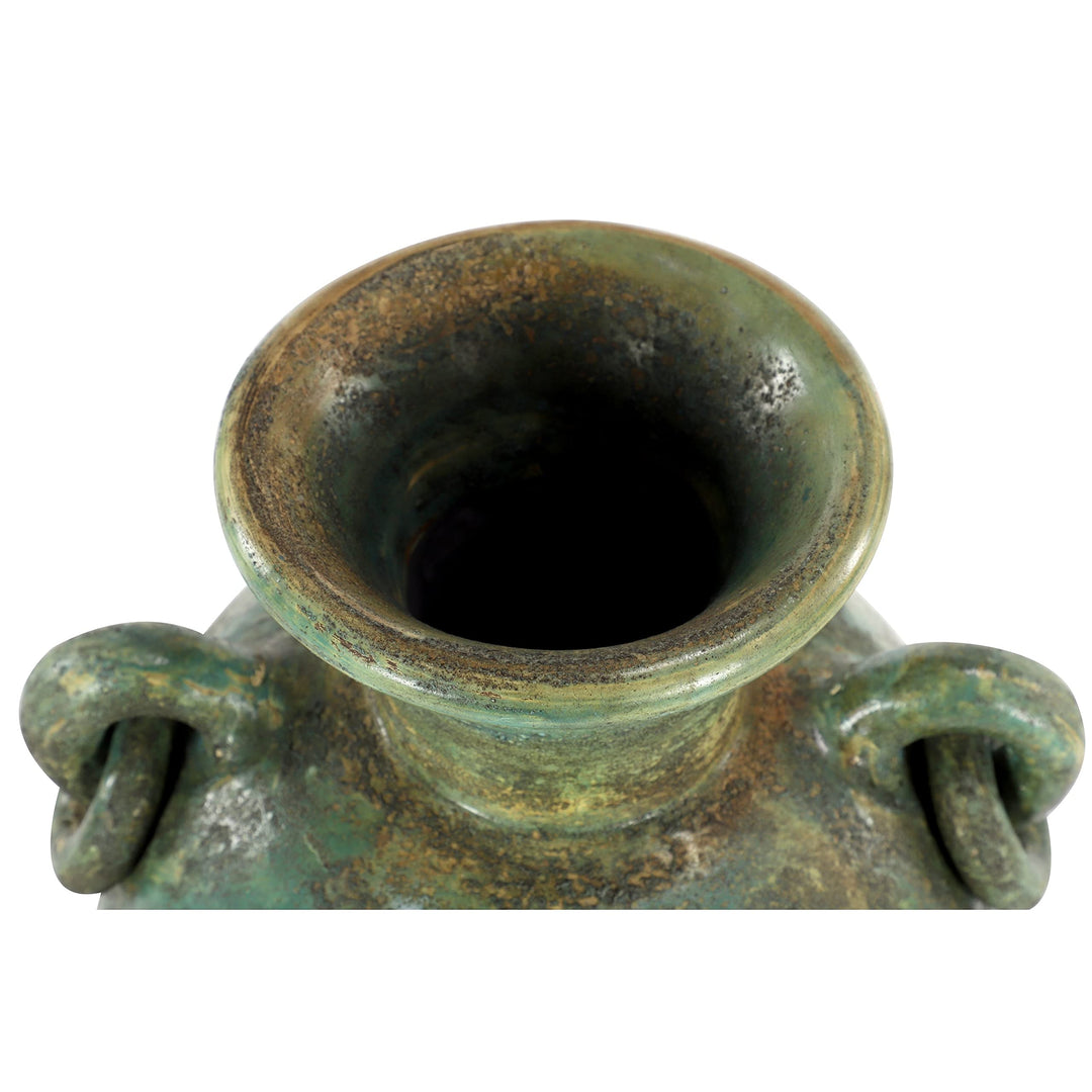 Green Ceramic Rustic Vase 23 X 13 12 - Diamond Home USA