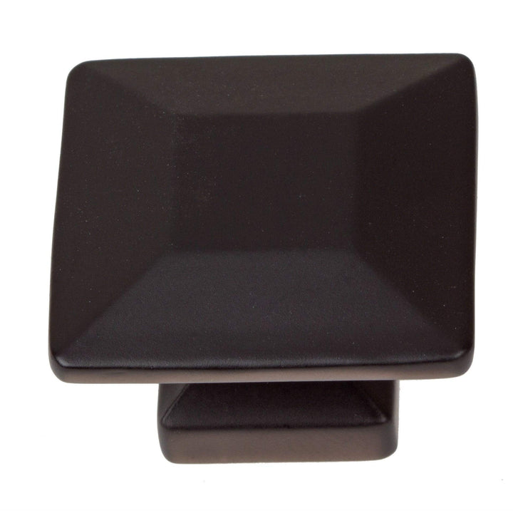 1.375-inch Matte Black Square Cabinet Knobs (Pack of 25) Metal