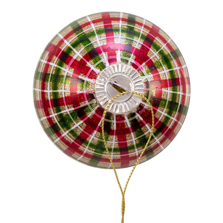 Kurt S. Adler Kurt Adler 80MM Plaid Glass Ball 6 Piece Box Ornament red Green - Diamond Home USA