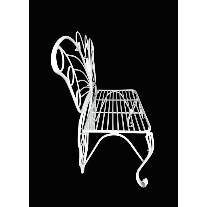 White Metal Butterfly Bench - Diamond Home USA