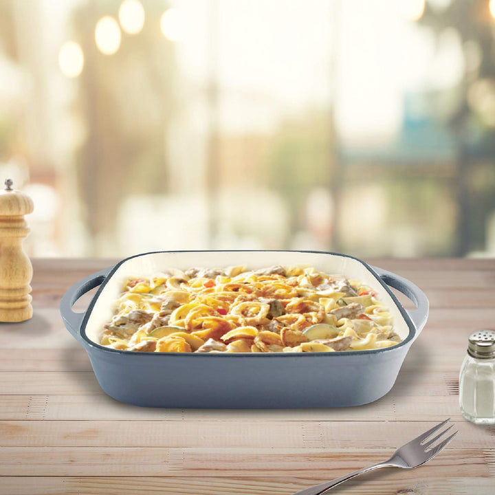 ChefVentions 10" Square Cast Iron Baker Heavy Duty Enameled Interior and - Diamond Home USA