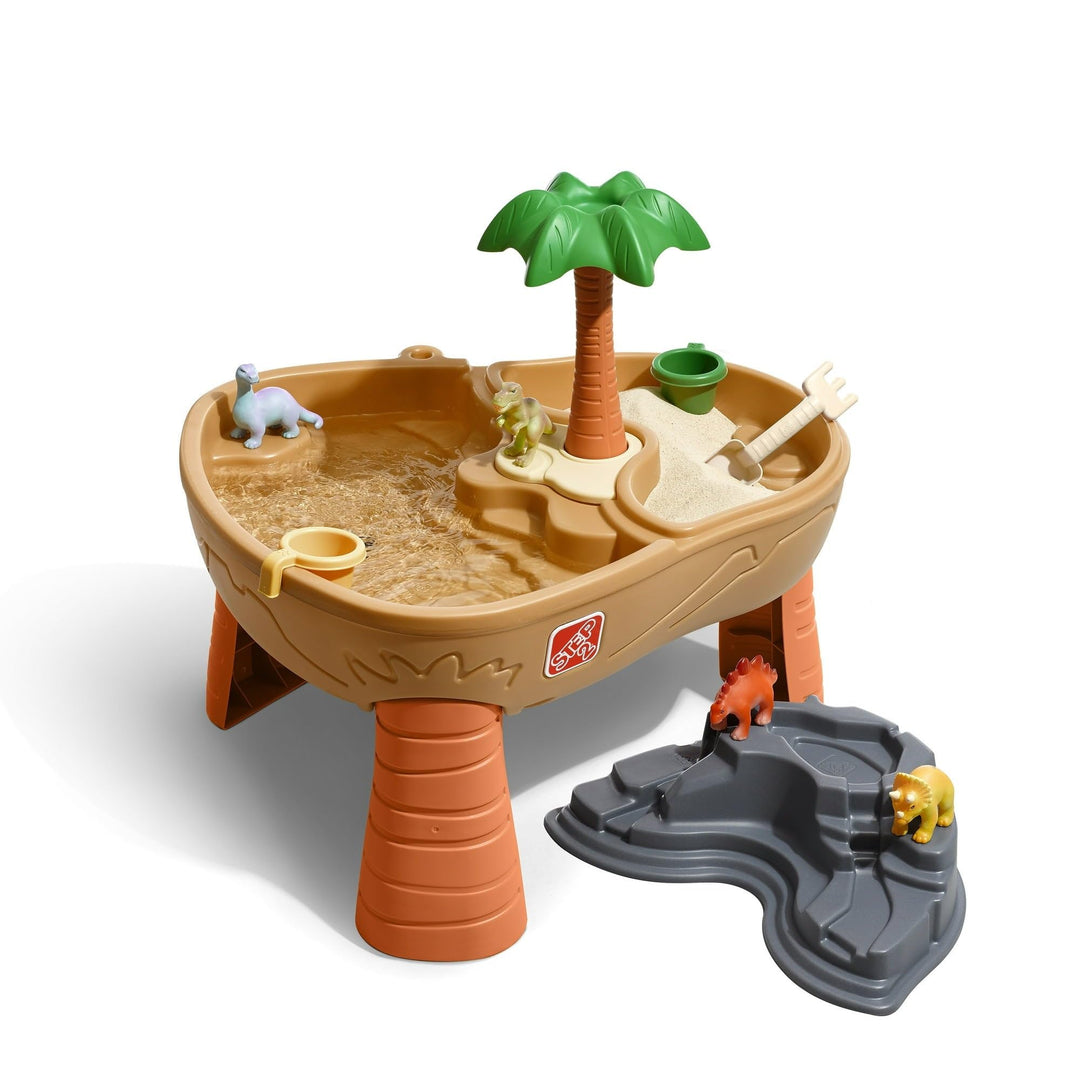 Dino Dig Sand Water Table with Dinosaur Accessory Set Brown - Diamond Home USA