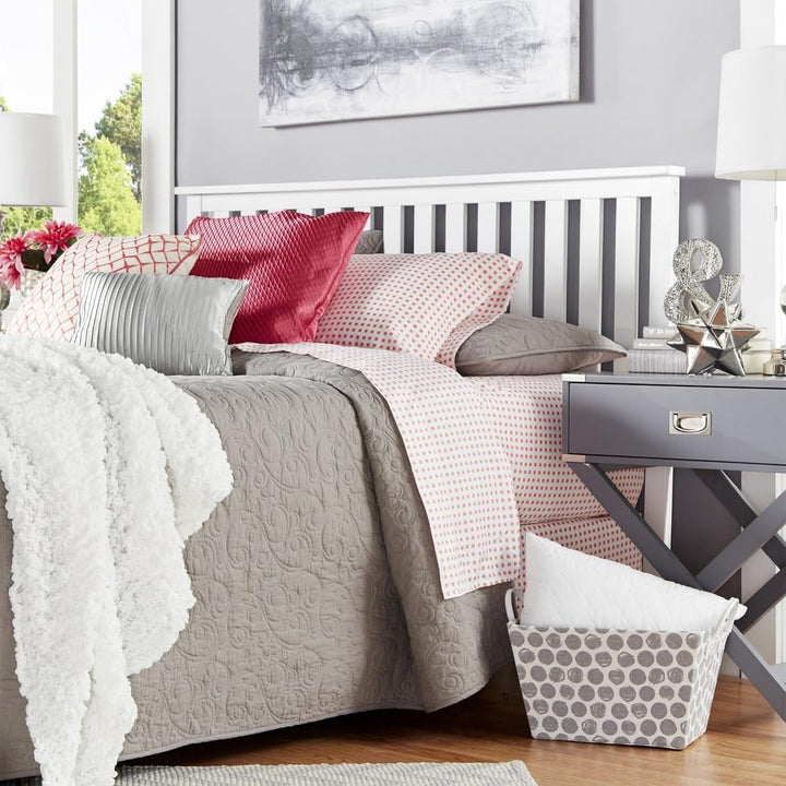 Inspire Q Hammersley Mission Slatted White Wood adboard by Classic Queen - Diamond Home USA