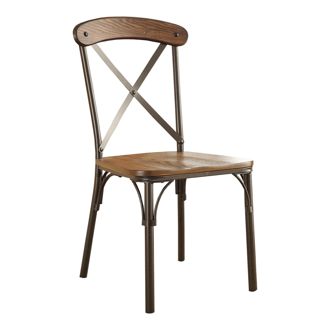 Furniture of America Rizal Industrial Metal Cross-Back Side Chair Set of 2 for - Diamond Home USA