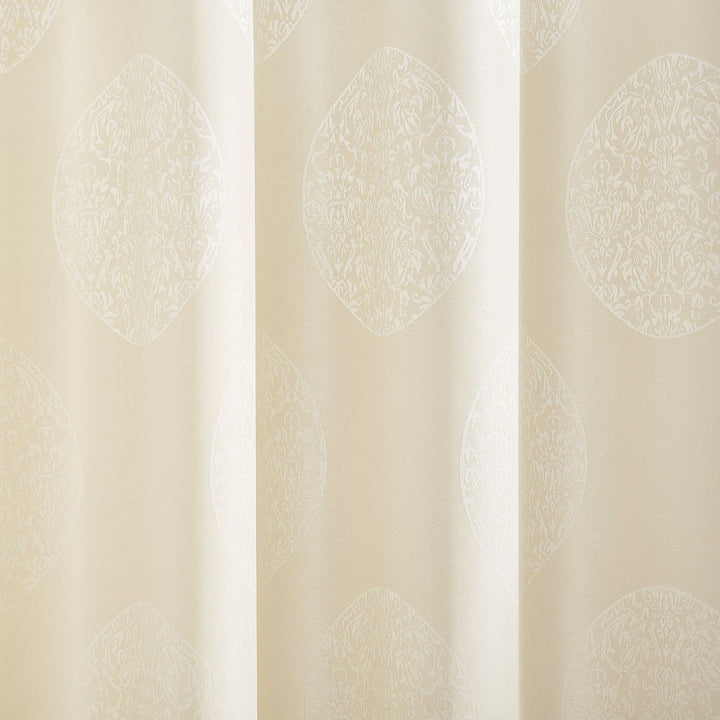 Exclusive Home Akola Medallion Linen Jacquard Grommet Top Curtain Panel Pair 54X96 - Ivory - Diamond Home USA
