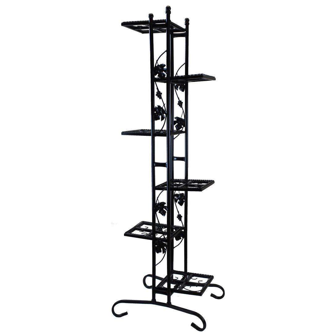Oakland Living Corporation Black Wrought Iron 6-Level 65-inch Plant Stand - Diamond Home USA