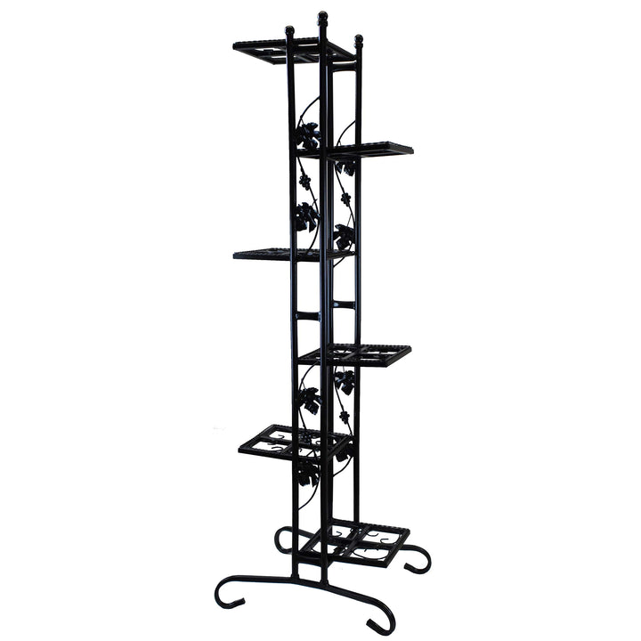 Oakland Living Corporation Black Wrought Iron 6-Level 65-inch Plant Stand - Diamond Home USA