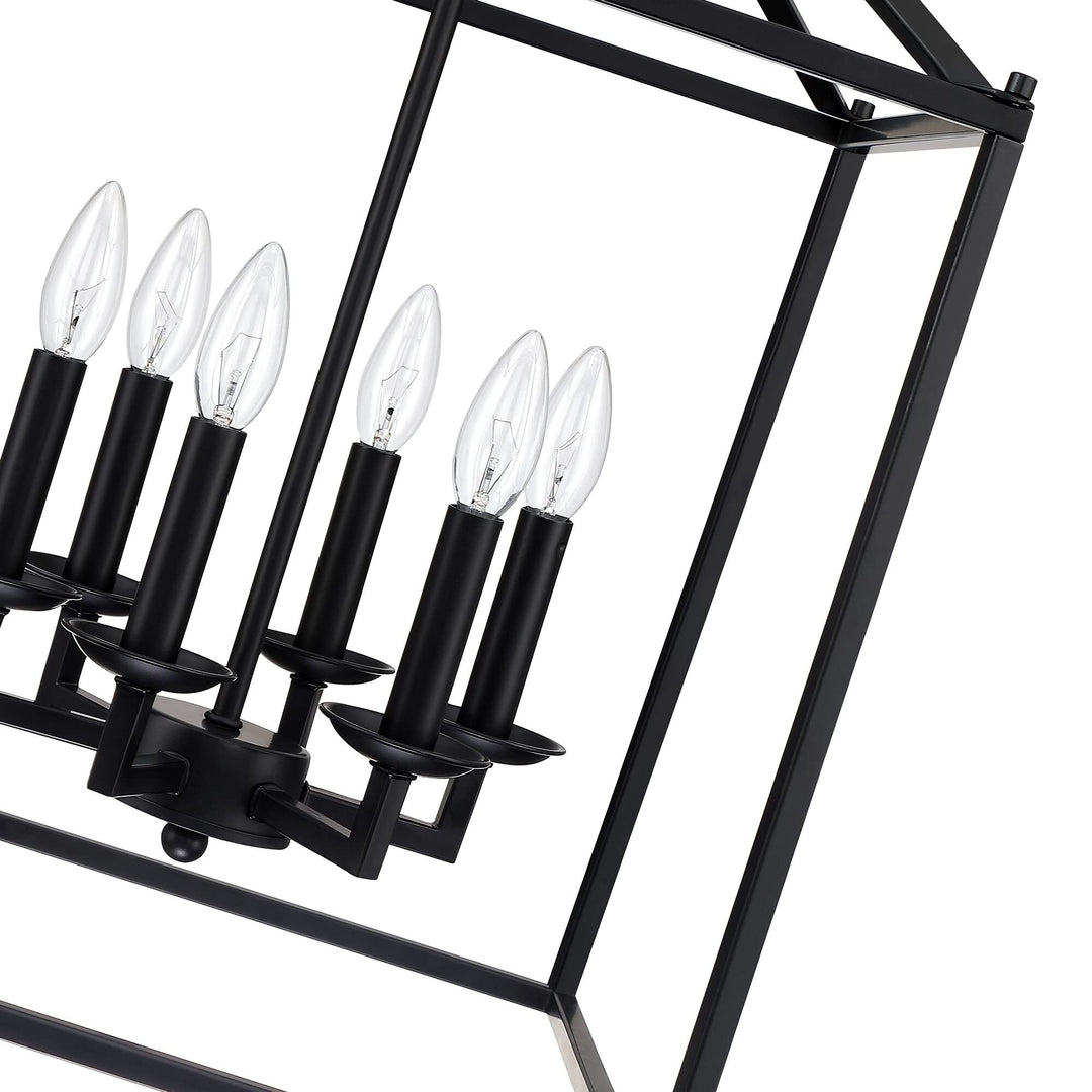 6-light With Black Finish And Steel Cage Shade Black Modern Contemporary Metal - Diamond Home USA