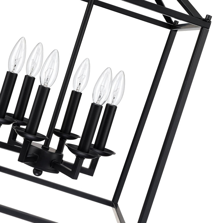 6-light With Black Finish And Steel Cage Shade Black Modern Contemporary Metal - Diamond Home USA