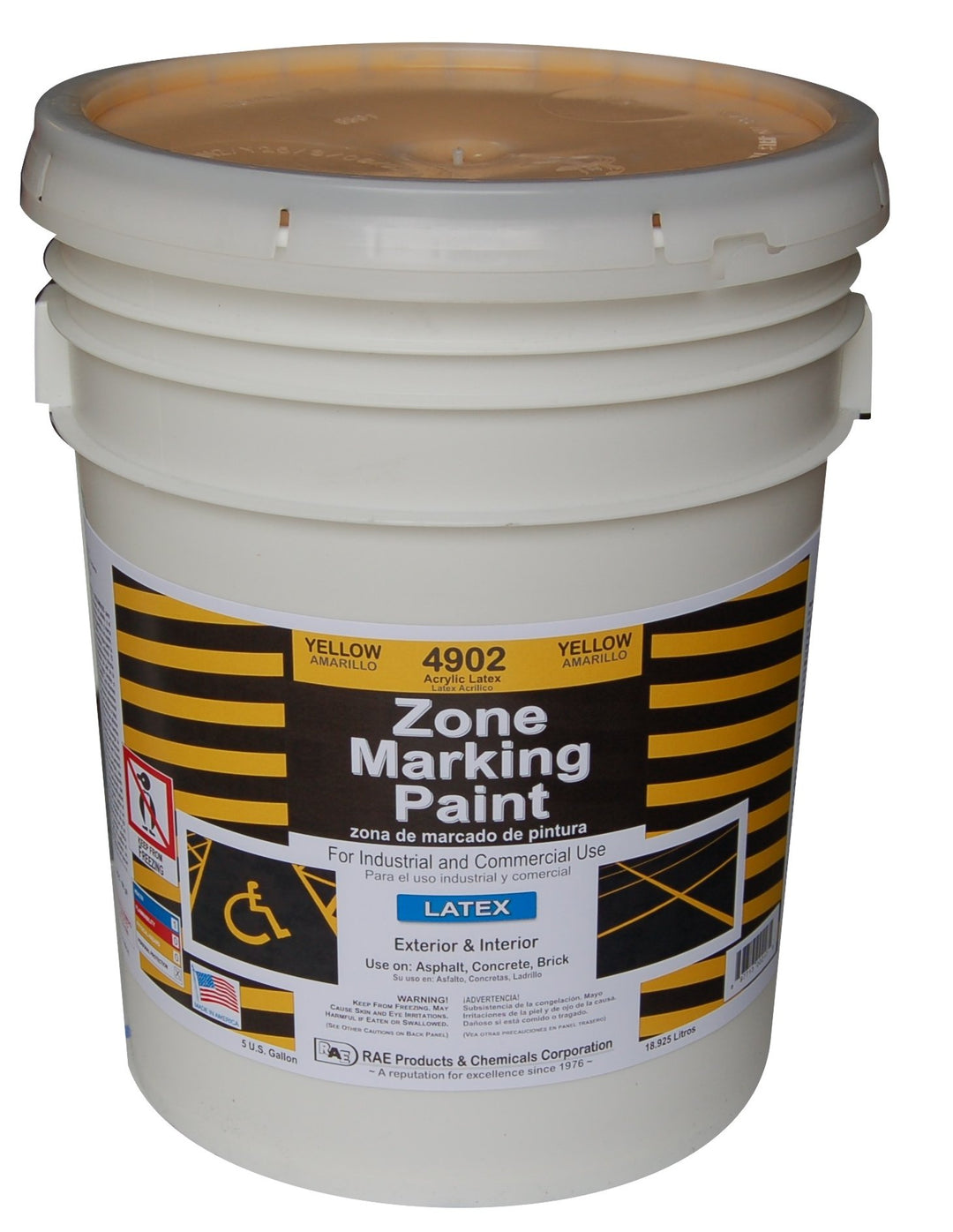 RAE 4902-05 Yellow Latex Zone Marking Paint 5-Gallon