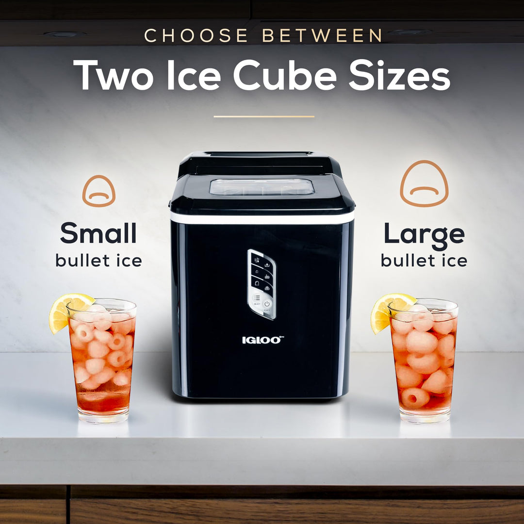 Igloo Automatic Ice Maker Self- Cleaning Countertop Size 26 Pounds in 24 Hours 9 Black - Diamond Home USA