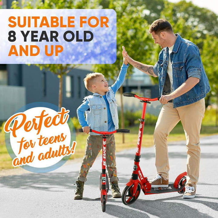 Hurtle Renegade Kick Scooters for Kids Teenagers Adults- 2 Wheel Kids Scooter - Diamond Home USA
