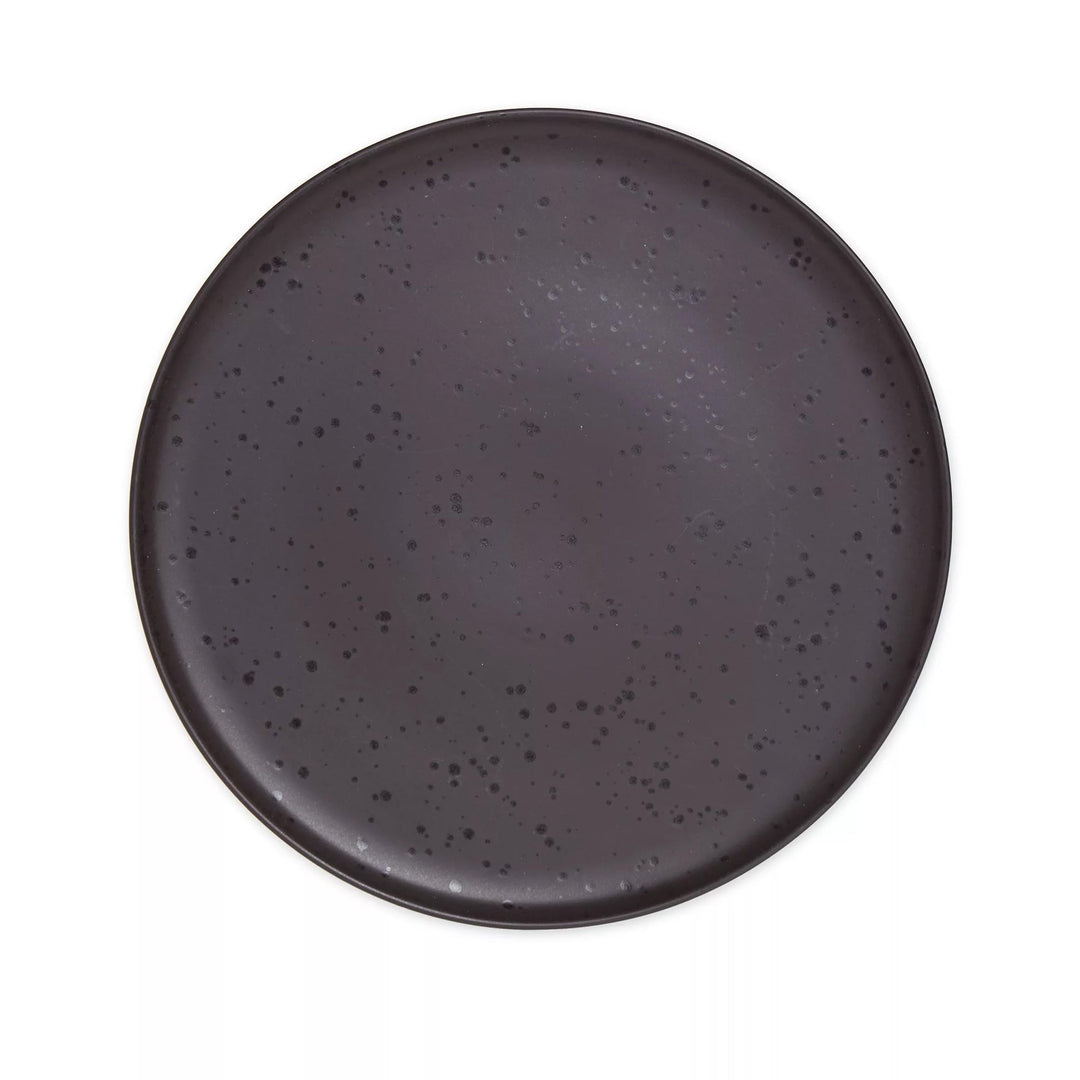 16 Piece Stoneware Dinnerware Set In Pepper With Reactive Glaze Black Solid - Diamond Home USA