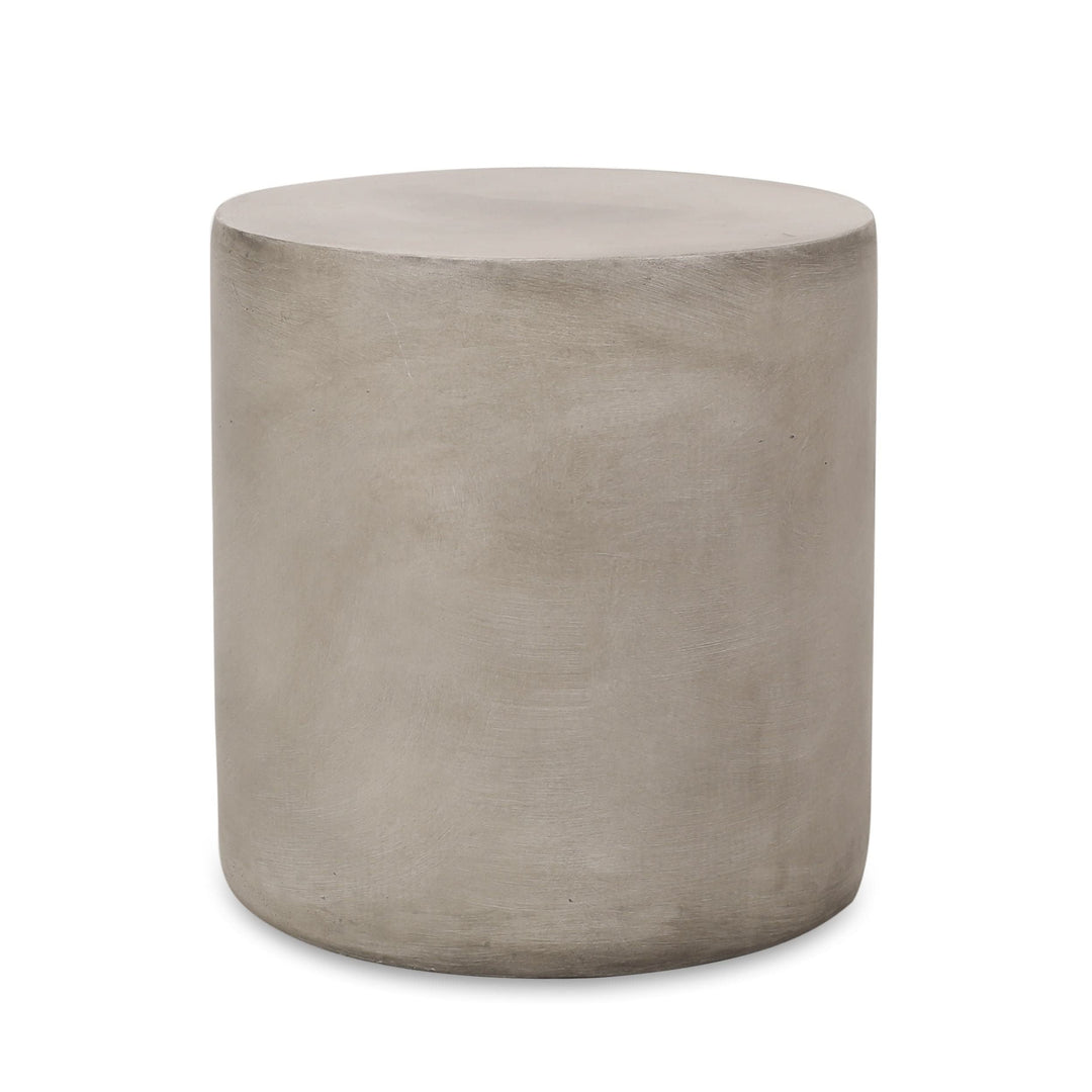 Lightweight Concrete Side Table Grey Industrial Round - Diamond Home USA