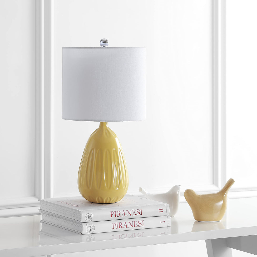 SAFAVIEH Lighting Collection Linnett Yellow 20-inch Bedroom Living Room Home - Diamond Home USA