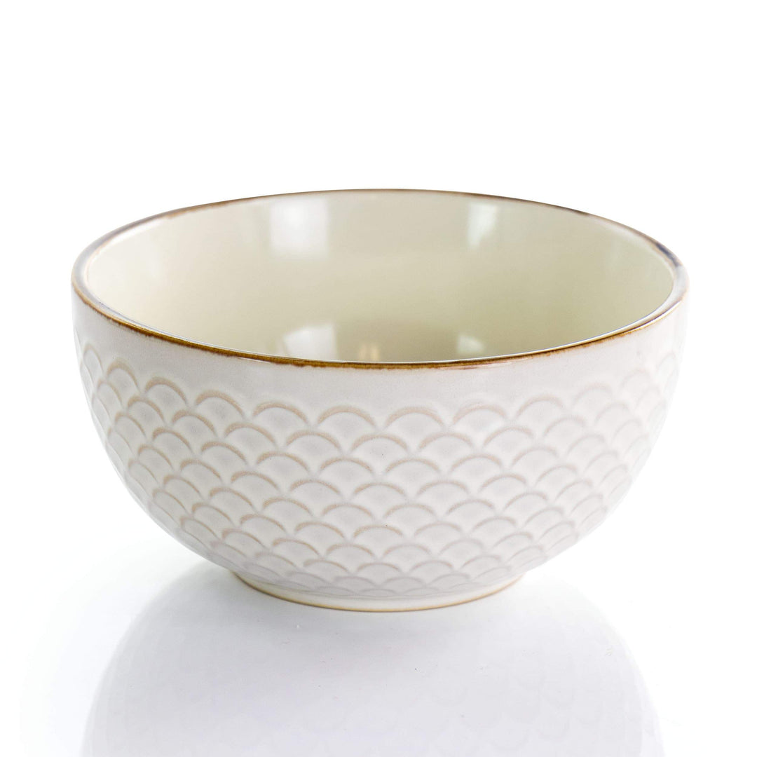 Honey Ivory 16 Piece Stoneware Dinnerware Set In Textured Casual Round - Diamond Home USA