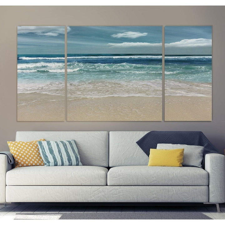 Wexford Home 'Symphony of The Sea' Premium 3-Piece Art Set 32x64 Extra Large - Diamond Home USA