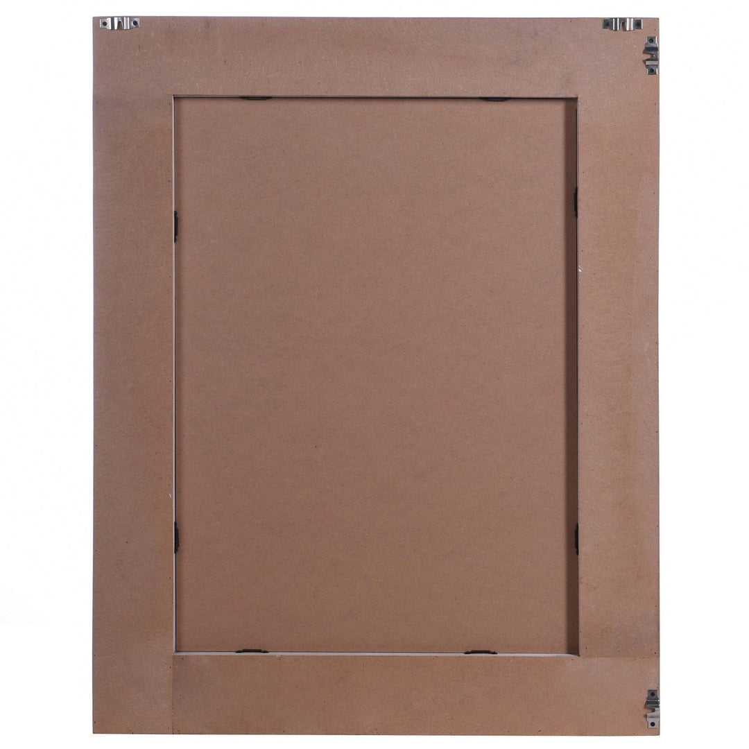 Rectangular Wood Striped Mirror Natural White Wash Finish Brown Modern - Diamond Home USA