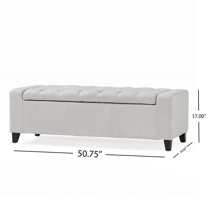 Christopher Knight Home Hikaru Fabric Storage Ottoman Dark Dimensions: