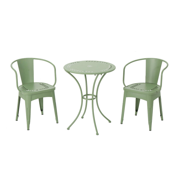 Christopher Knight Home 301284 "Lourdes CKH Outdoor Metal Bistro Set Matte Green