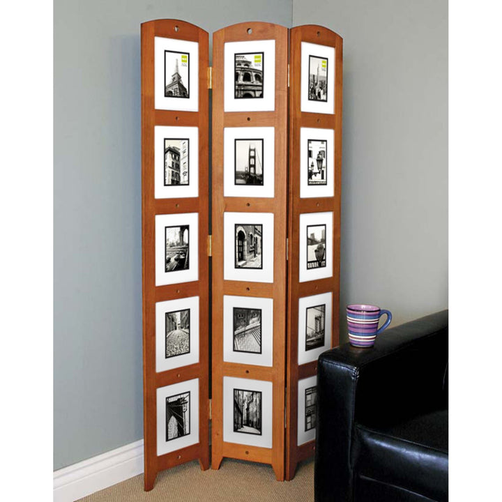 Kiera Grace 3-Panel Photo Collage Room Divider and Privacy Screen Picture Frames