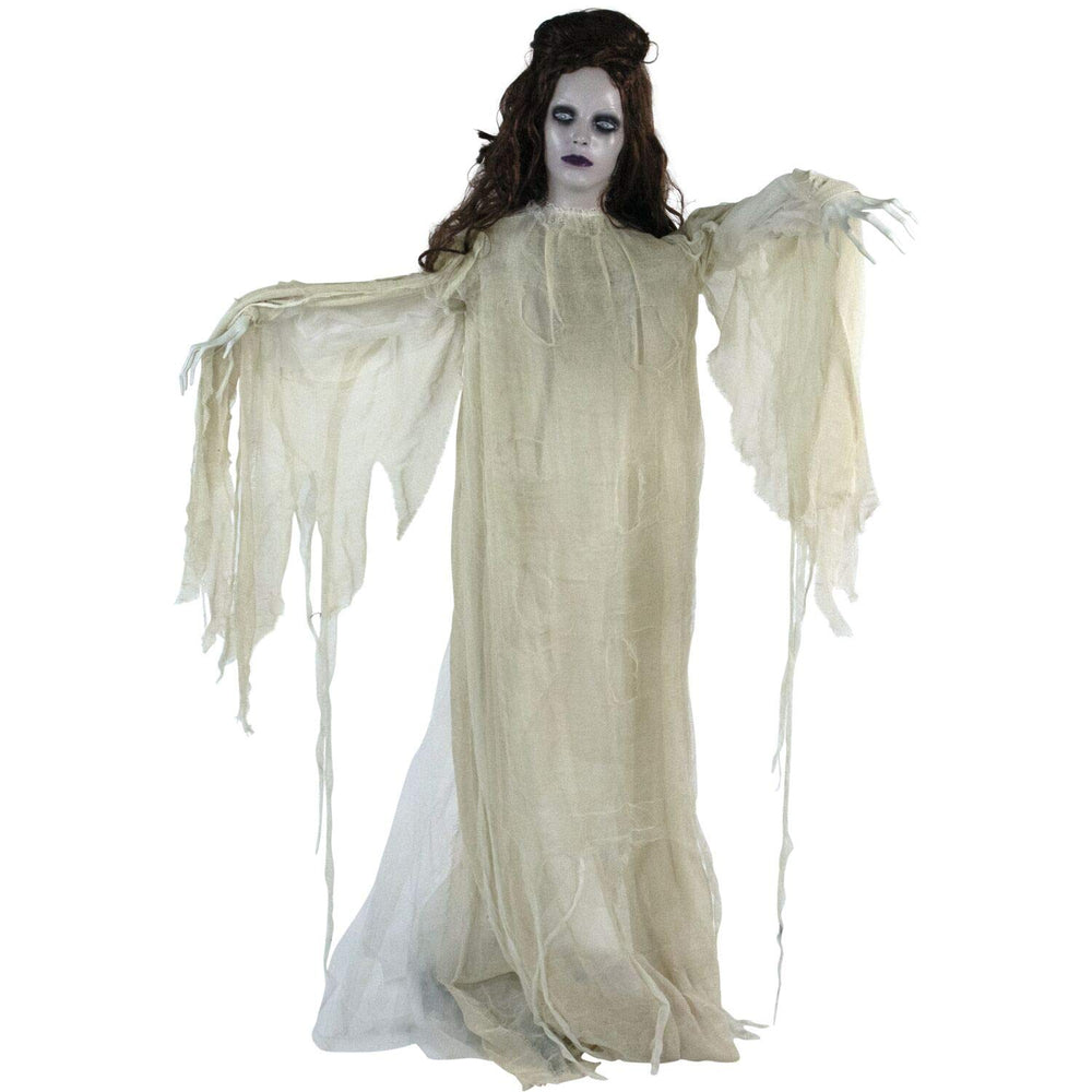 Haunted Hill Farm Life-Size Scary Demon Lady Halloween Animatronic with Touch - Diamond Home USA
