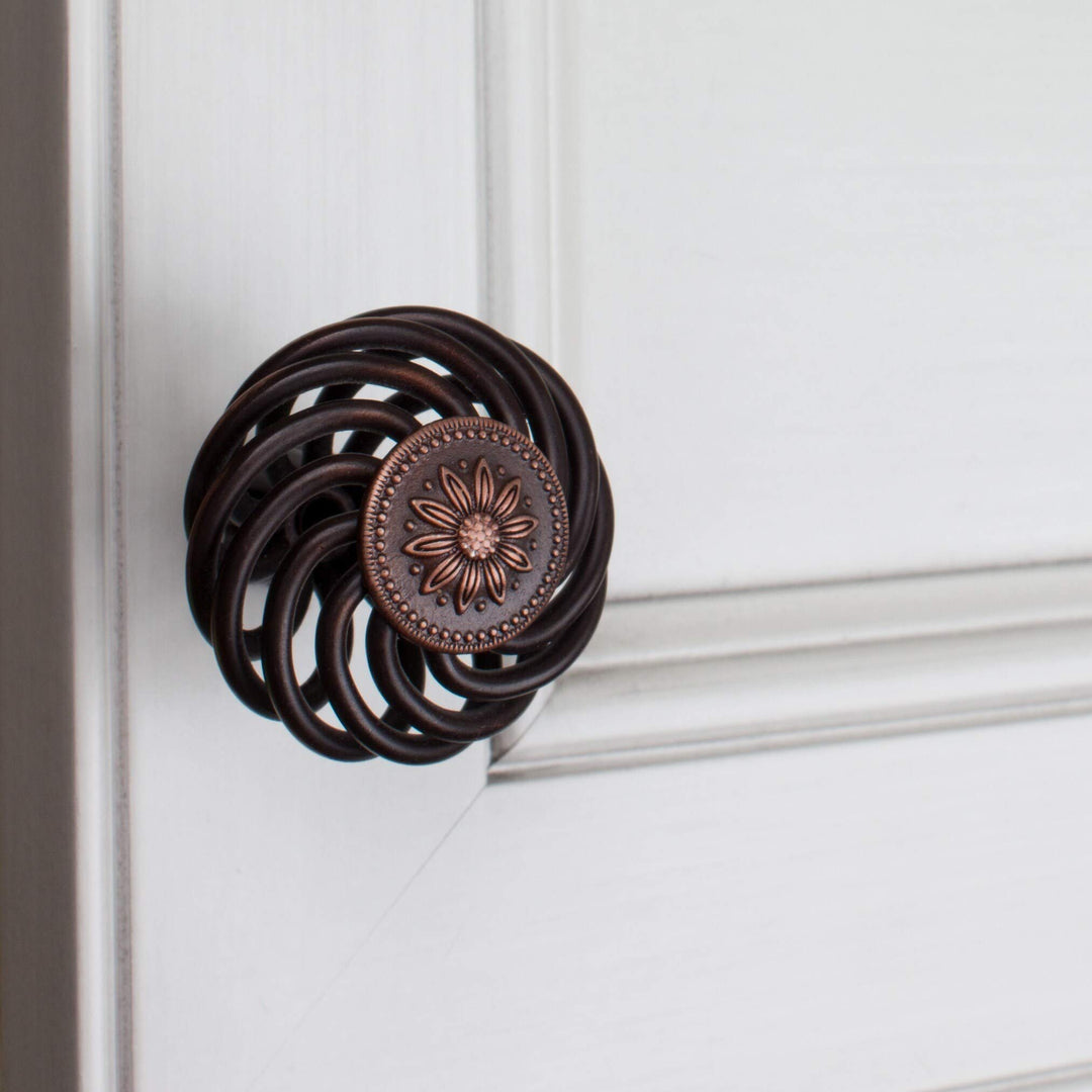 1-1/2-inch Diameter Flower Birdcage Rund Cabinet Knob- Oil Rubbed Bronze(Pack - Diamond Home USA