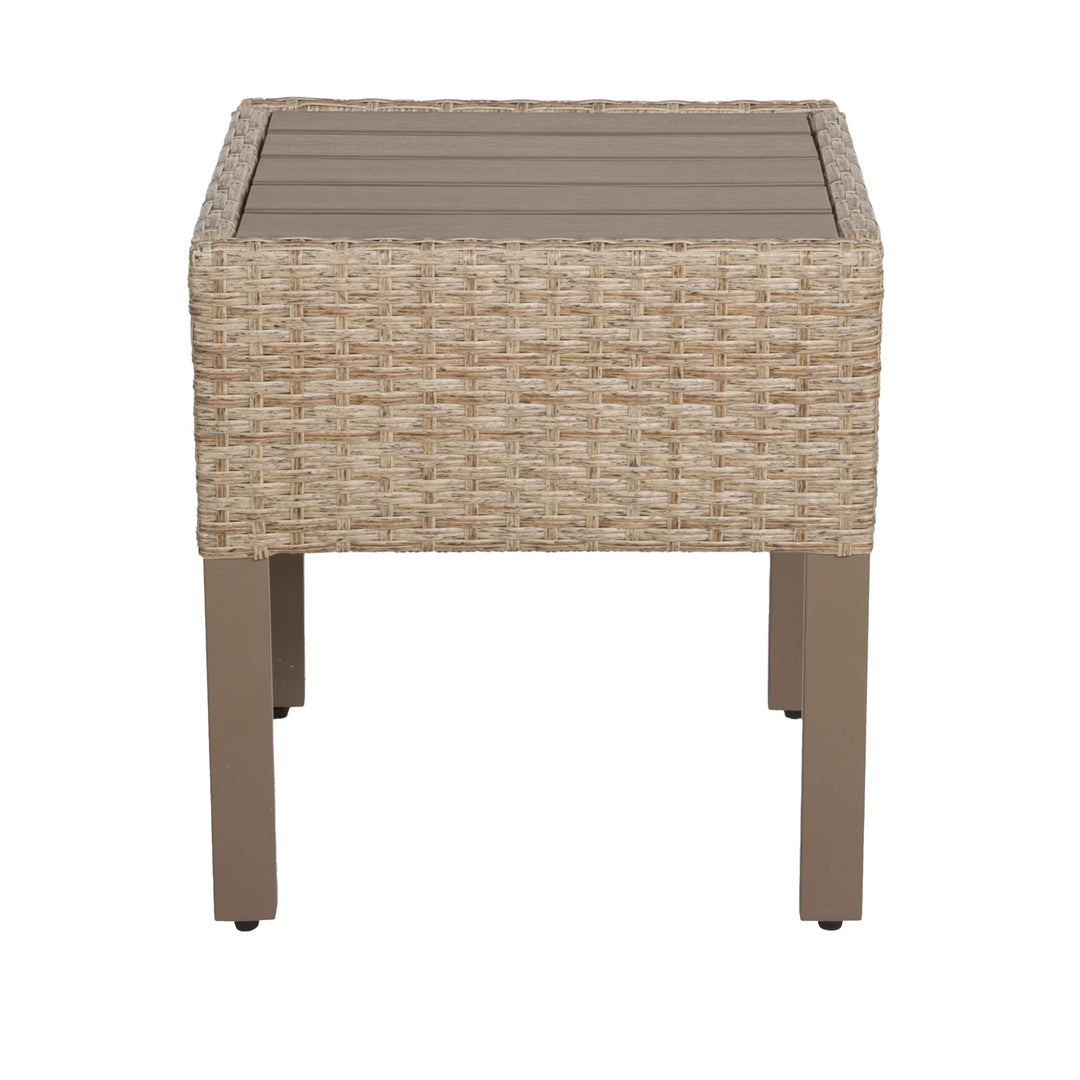 TK Classics TKC016B-ET Maui Outdoor End Table in Natural Aged Wicker Brown - Diamond Home USA