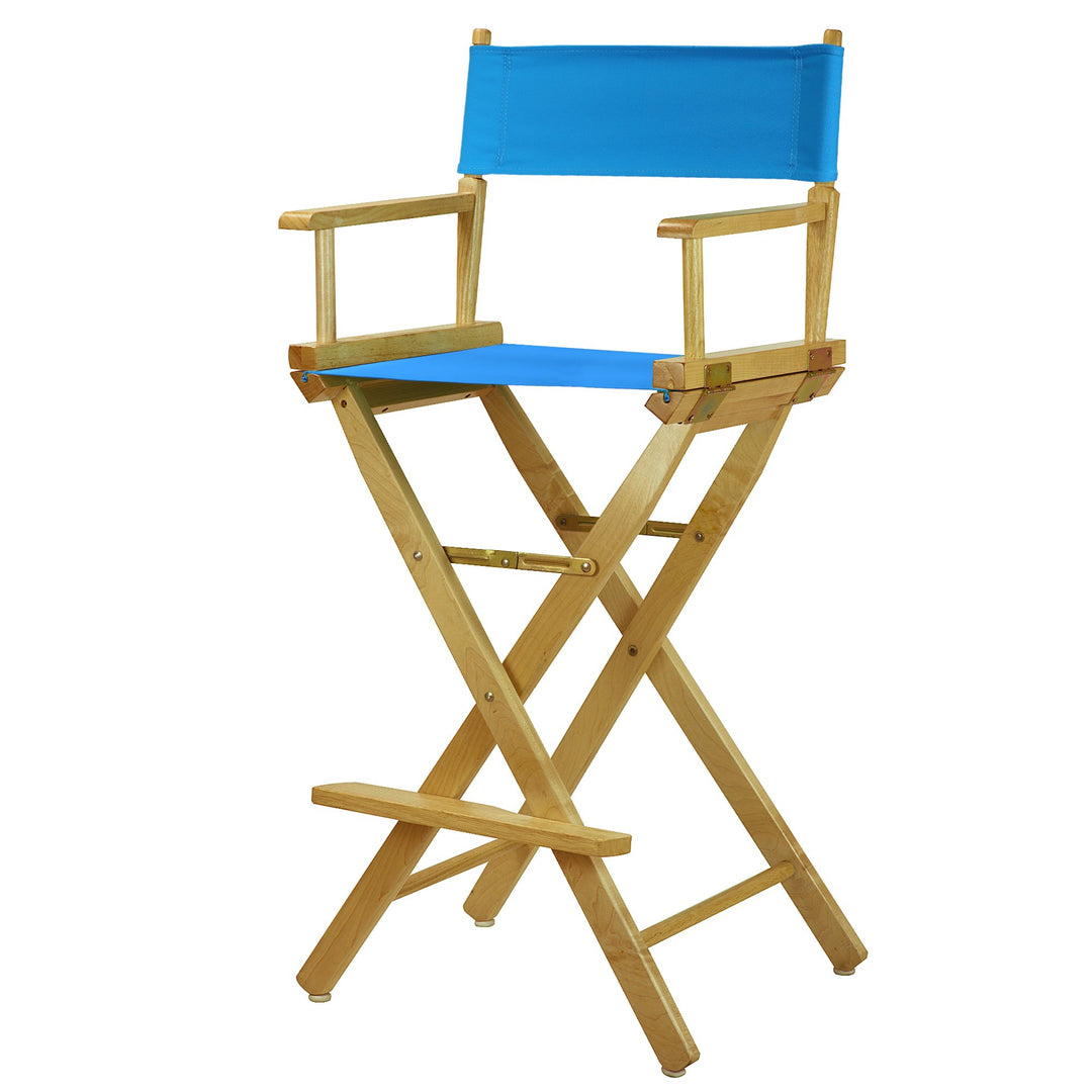 Casual Home Natural Frame/Turquoise Canvas 30" Bar Height Directors-Chairs