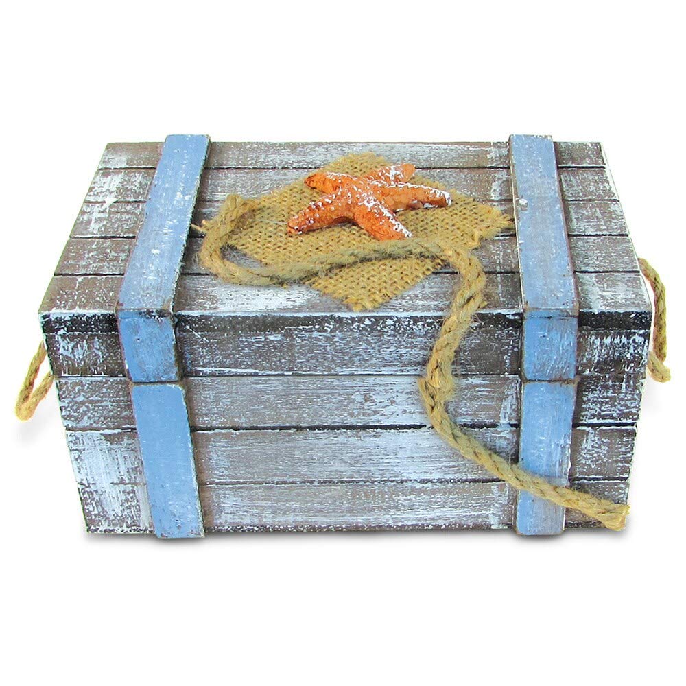 Large Pacific Jewelry Box Nautical Decor Multi Color Coastal Plastic