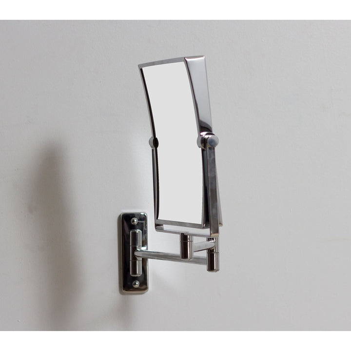 5-in. W Rectangle Brass-Mirror Wall Mount Magnifying Mirror in Chrome Color - Diamond Home USA