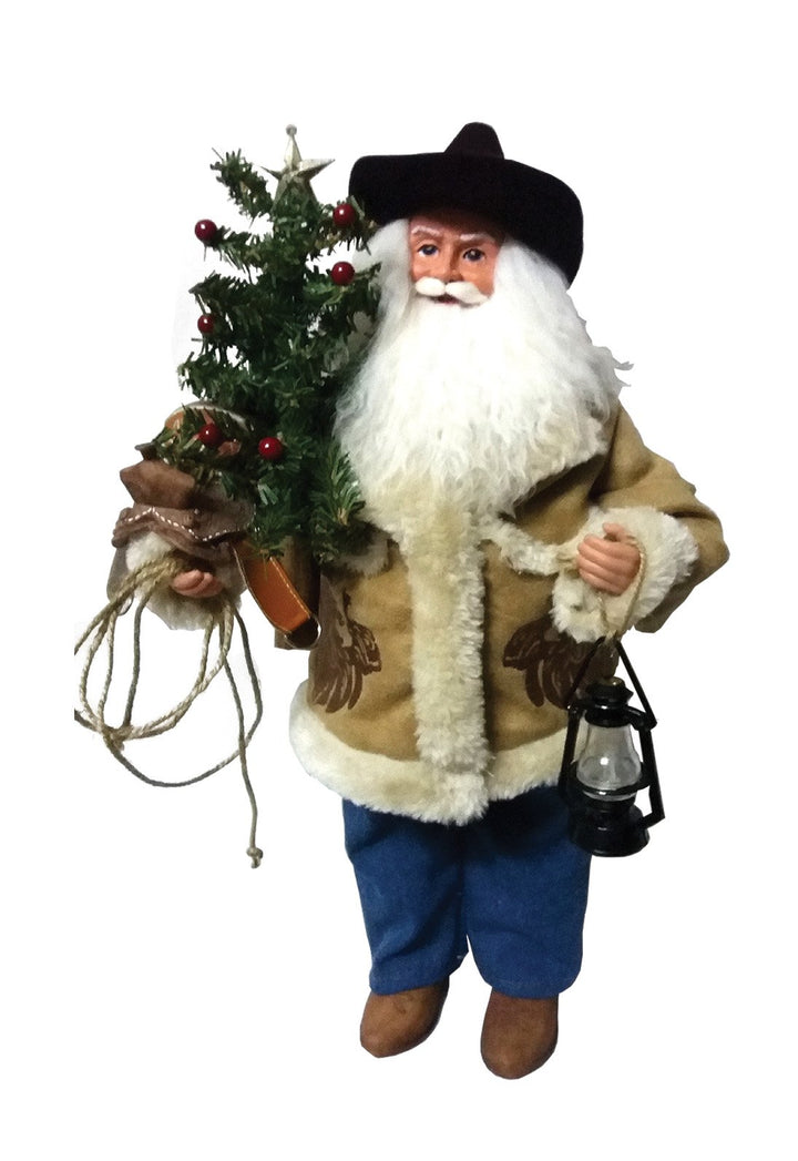 Santa's Workshop 6795 Cowboy Santa Figurine 18" Multicolored