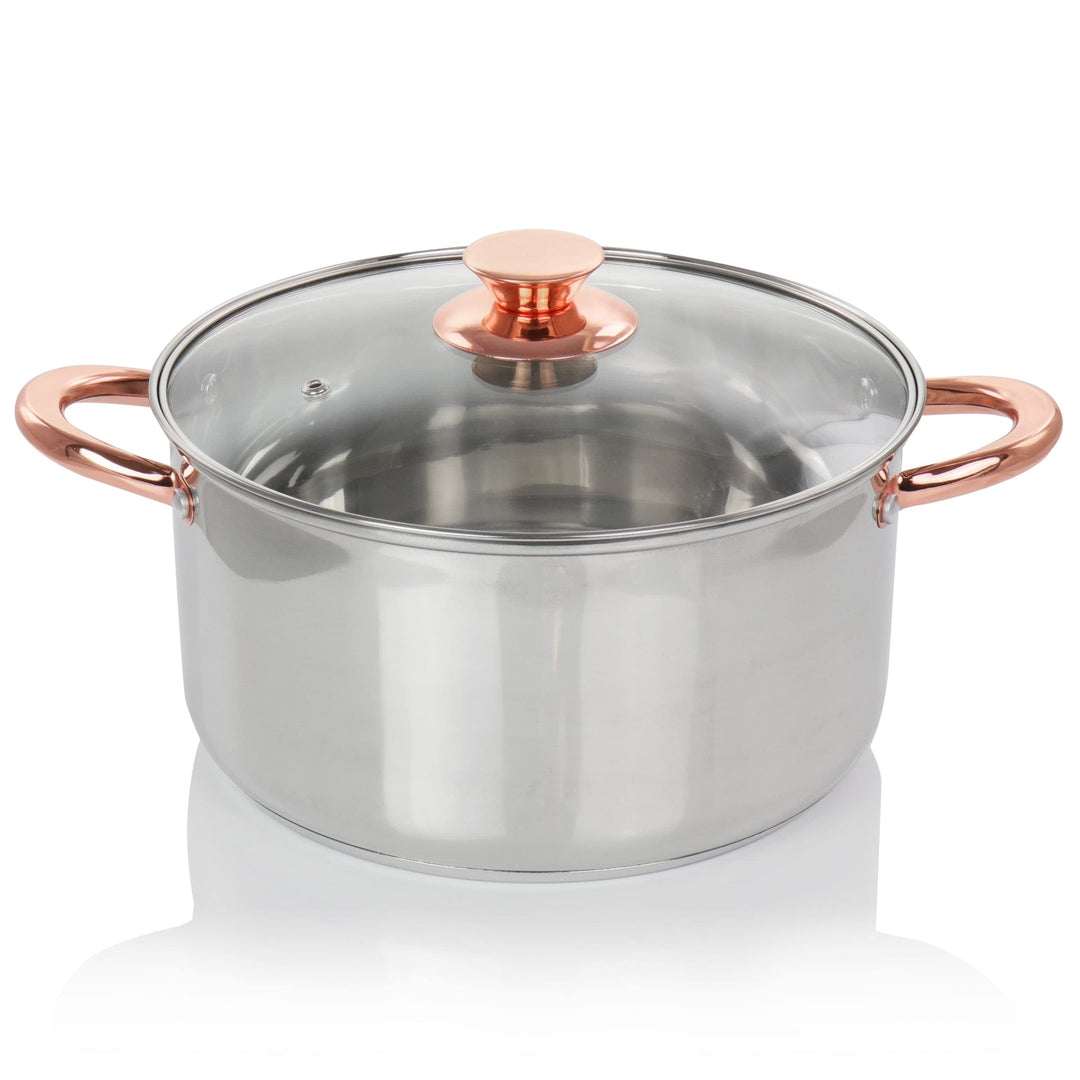 8pc Stainless Steel Cookware Set in Rose Gold 8 Piece - Diamond Home USA