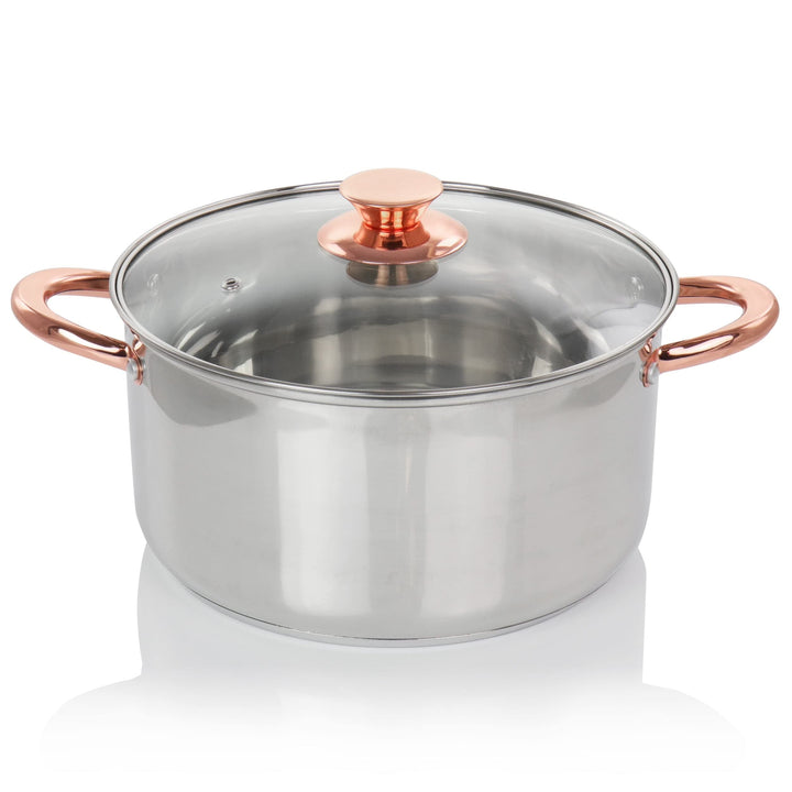 8pc Stainless Steel Cookware Set in Rose Gold 8 Piece - Diamond Home USA