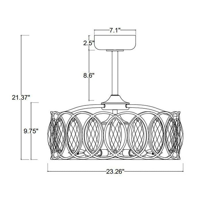 Warehouse of Tiffany's DL02P03MB Dakanda 23.6 in. 6-Light Indoor Matte Black - Diamond Home USA